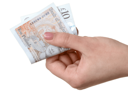hand holding english pound sterling